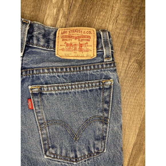 Levi's 550 Jeans Boys 12 Slim Blue Relaxed Fit Medium Wash Denim Y2K 23x25.5 - Picture 1 of 8